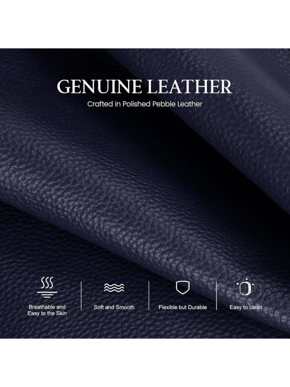 Women's Navy Blue Genuine Leather Crossbody Bag Anti Theft Shoulder Purse Travel - Picture 3 of 7